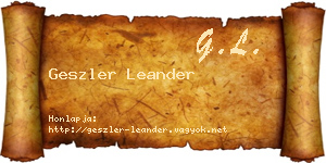 Geszler Leander névjegykártya